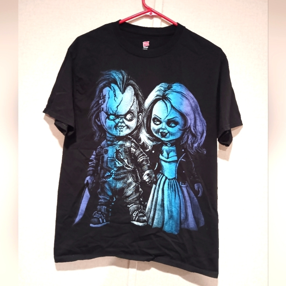 Hanes Black and Blue Graphic  T-Shirt Chucky